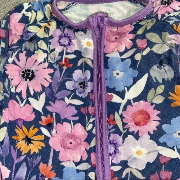 🚩SOLD🚩Little Sleepies Dusk Blooms Zippy 3-6 Months - Picture 2 of 4